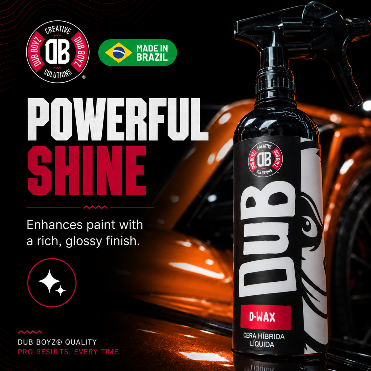 Dub Boyz D-WAX Liquid Hybrid Car Wax – 16 oz | High Gloss & Water Beading