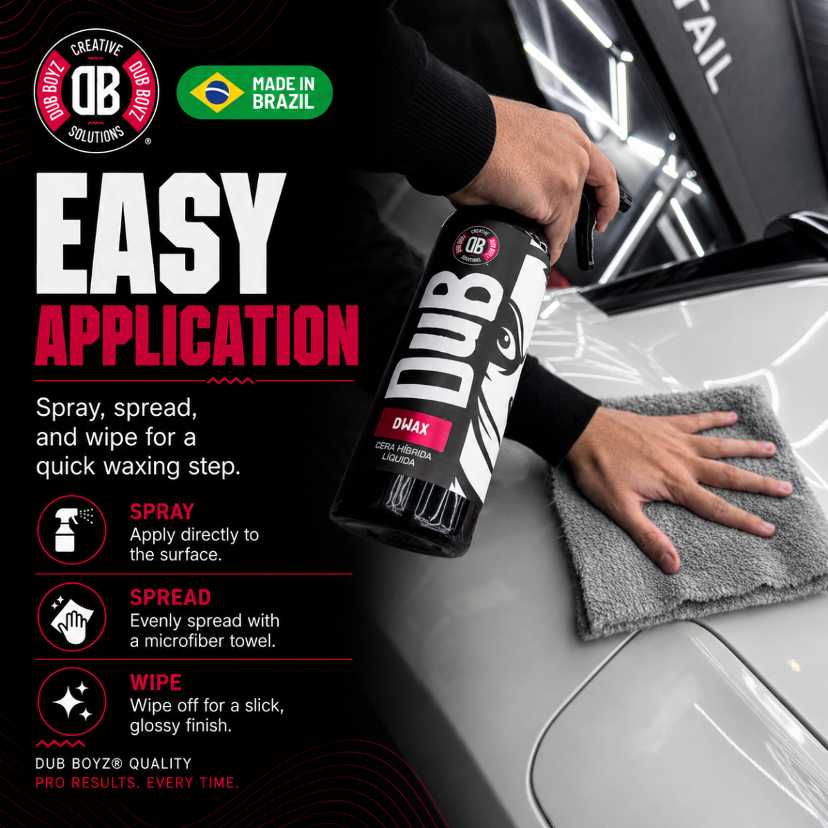 Dub Boyz D-WAX Liquid Hybrid Car Wax – 16 oz | High Gloss & Water Beading