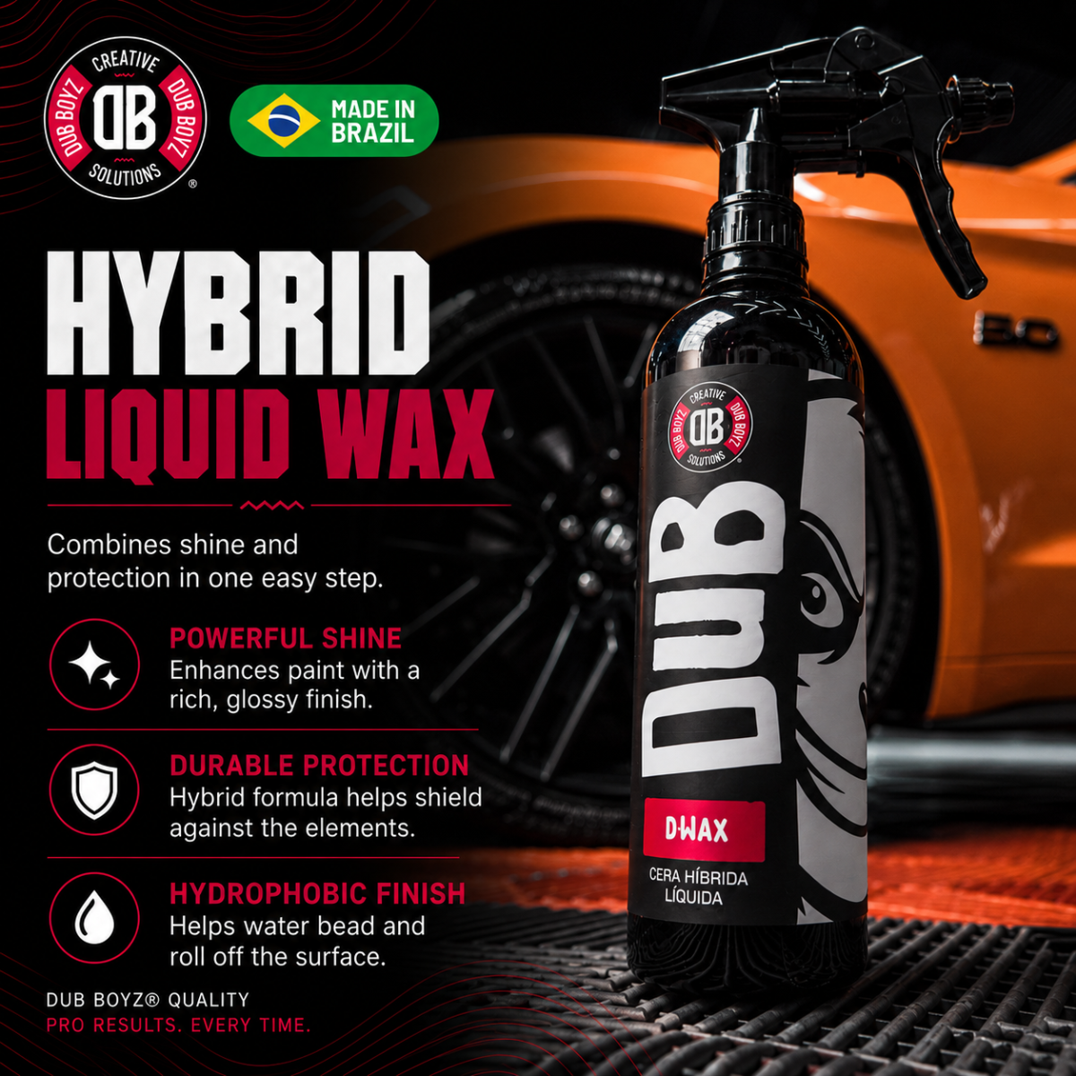 Dub Boyz D-WAX Liquid Hybrid Car Wax – 16 oz | High Gloss & Water Beading