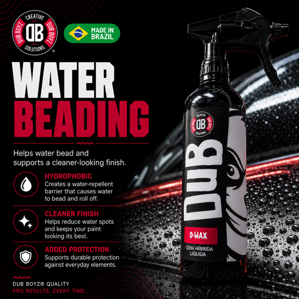 Dub Boyz D-WAX Liquid Hybrid Car Wax – 16 oz | High Gloss & Water Beading