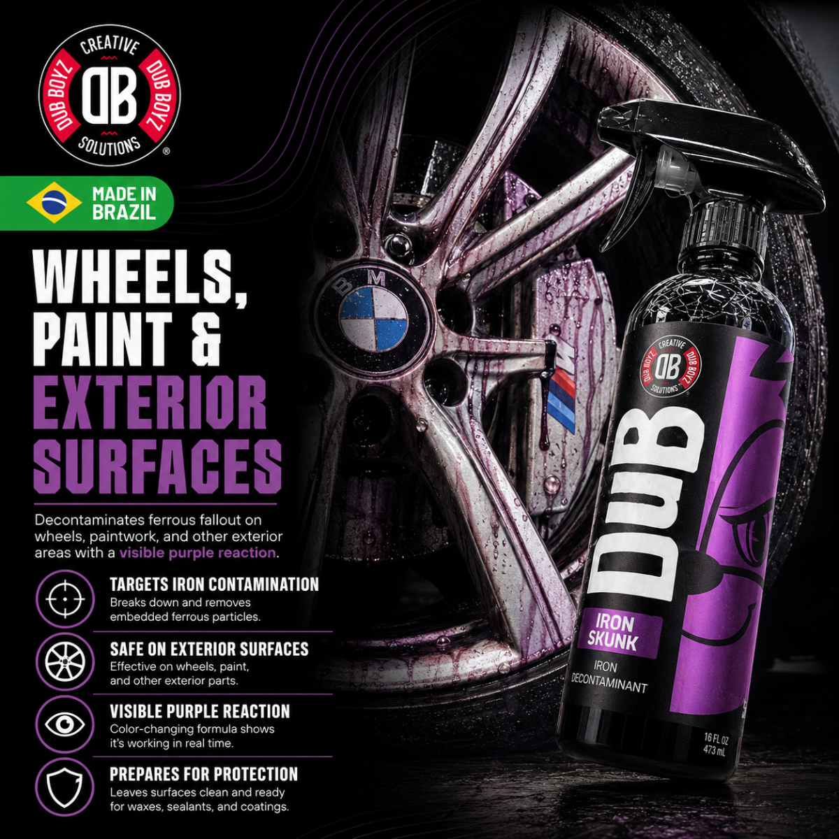 Dub Boyz Iron Skunk Iron Wheel Cleaner – 16 oz | Brake Dust Remover