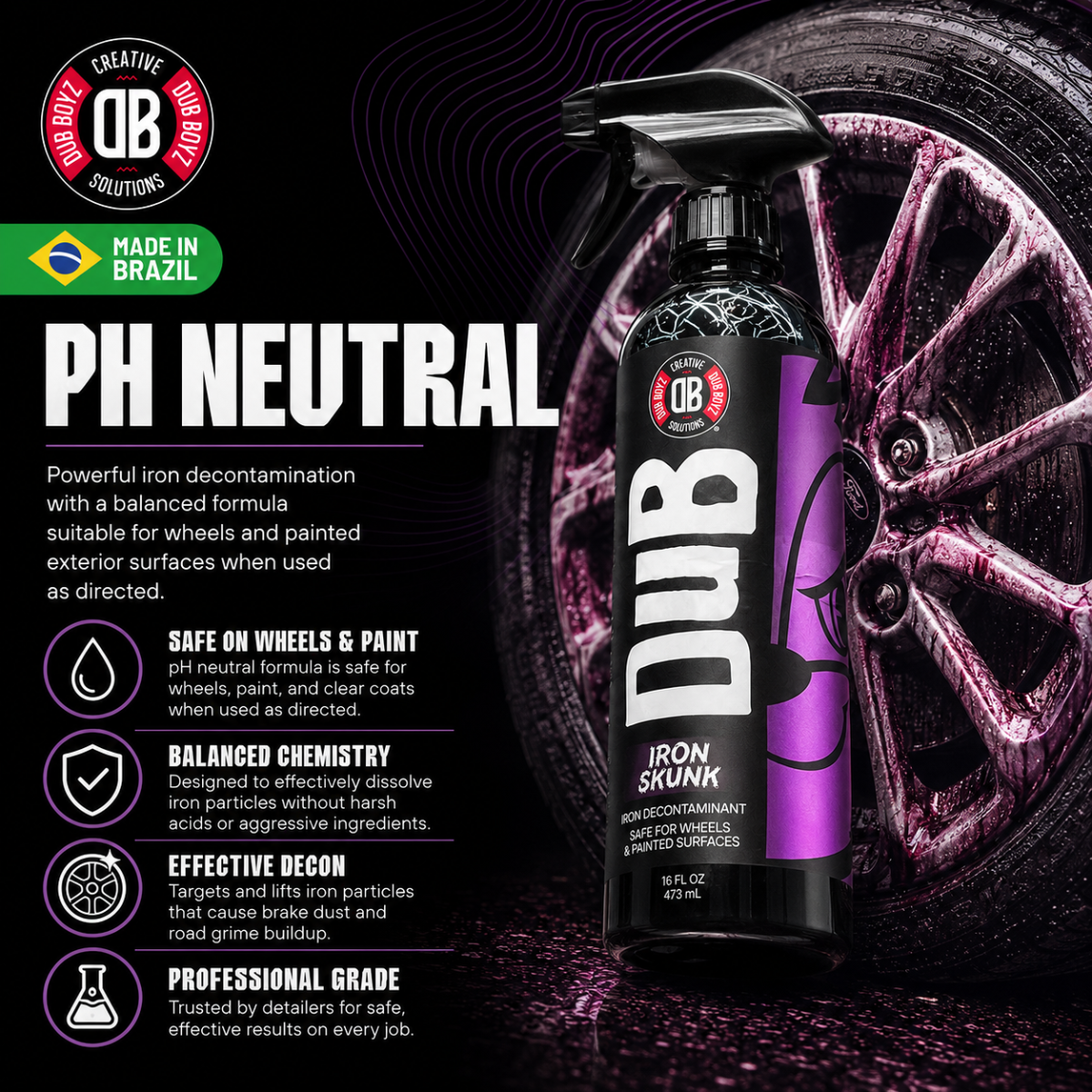 Dub Boyz Iron Skunk Iron Wheel Cleaner – 16 oz | Brake Dust Remover