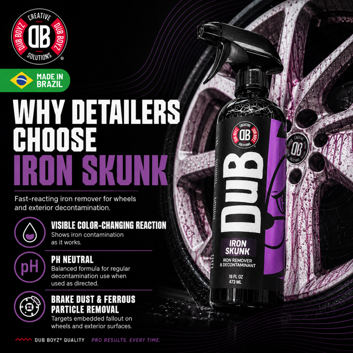 Dub Boyz Iron Skunk Iron Wheel Cleaner – 16 oz | Brake Dust Remover