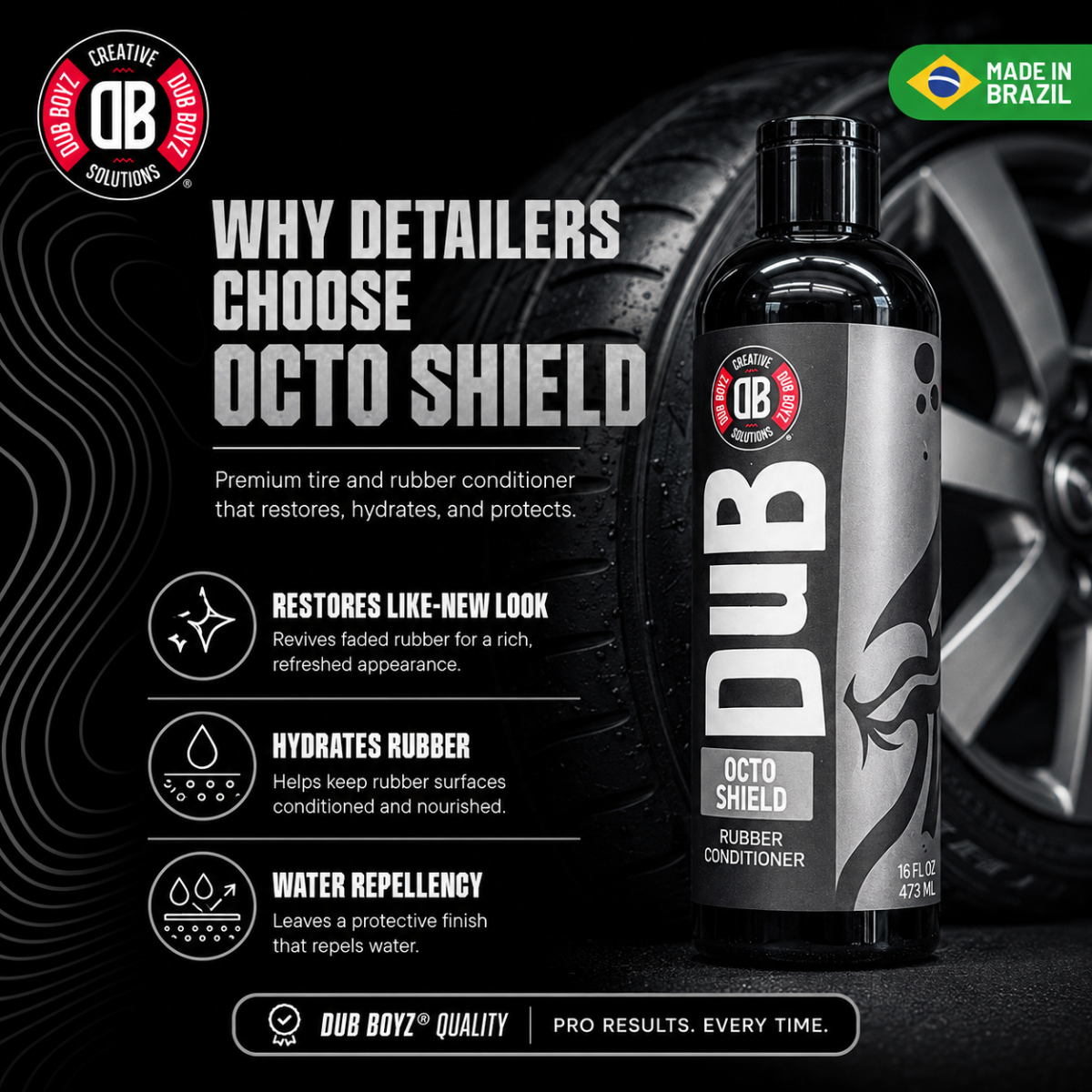 Dub Boyz Octo Shield Tire Protectant – 16 oz Rubber Protectant