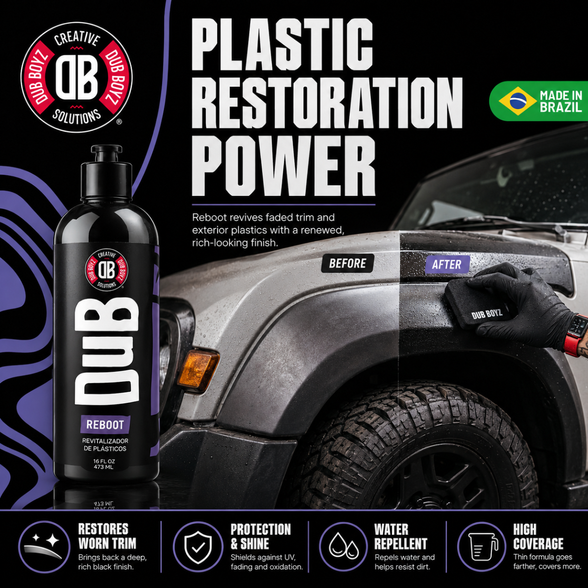 Dub Boyz Reboot Trim and Plastic Restorer – 16 oz | Restore & Protect