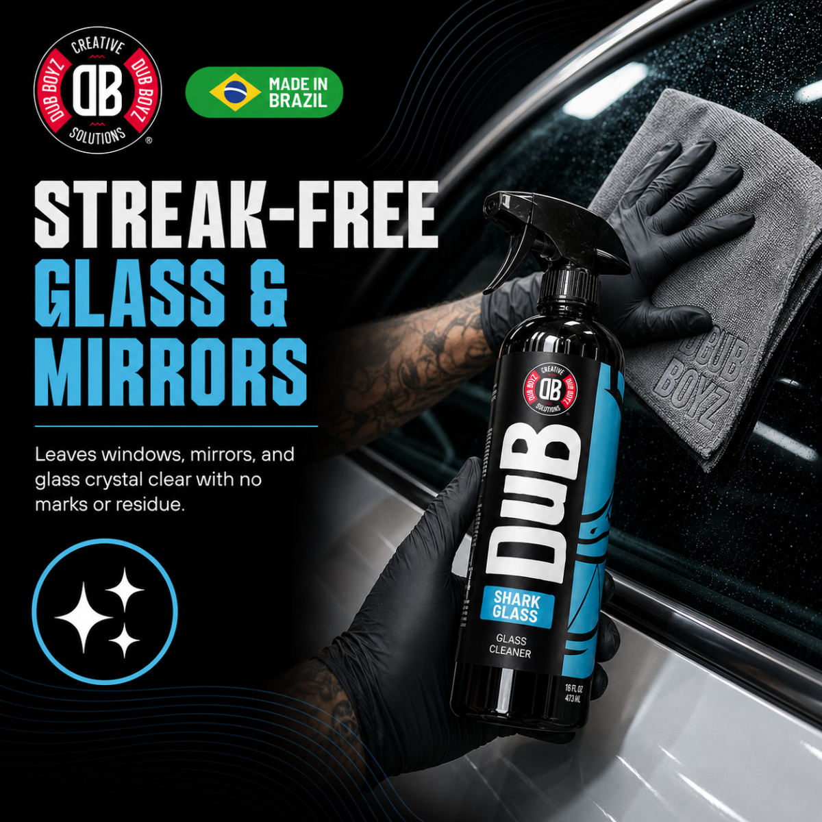 Dub Boyz Shark Automotive Glass Cleaner | Streak-Free Window Spray