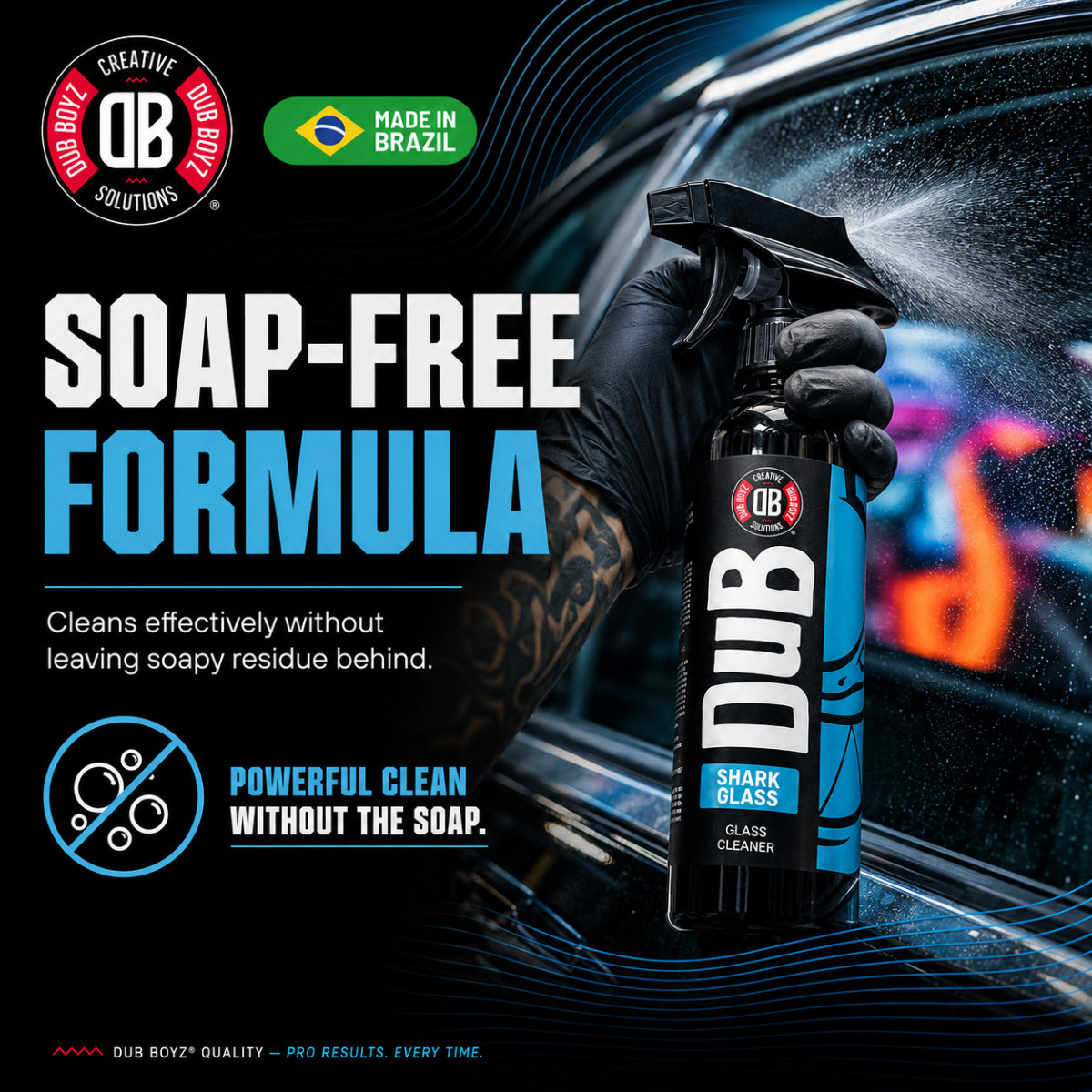 Dub Boyz Shark Automotive Glass Cleaner | Streak-Free Window Spray