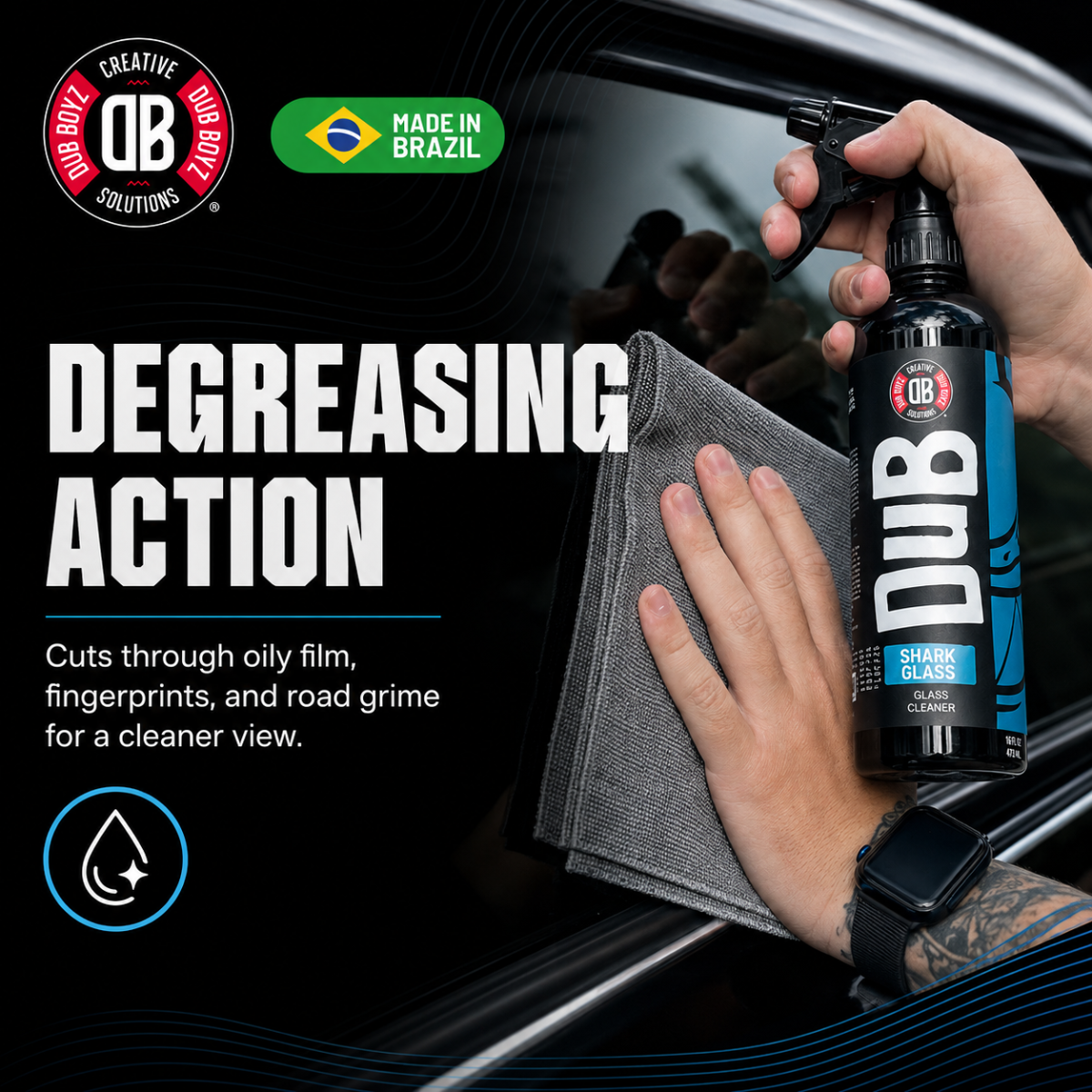 Dub Boyz Shark Automotive Glass Cleaner | Streak-Free Window Spray