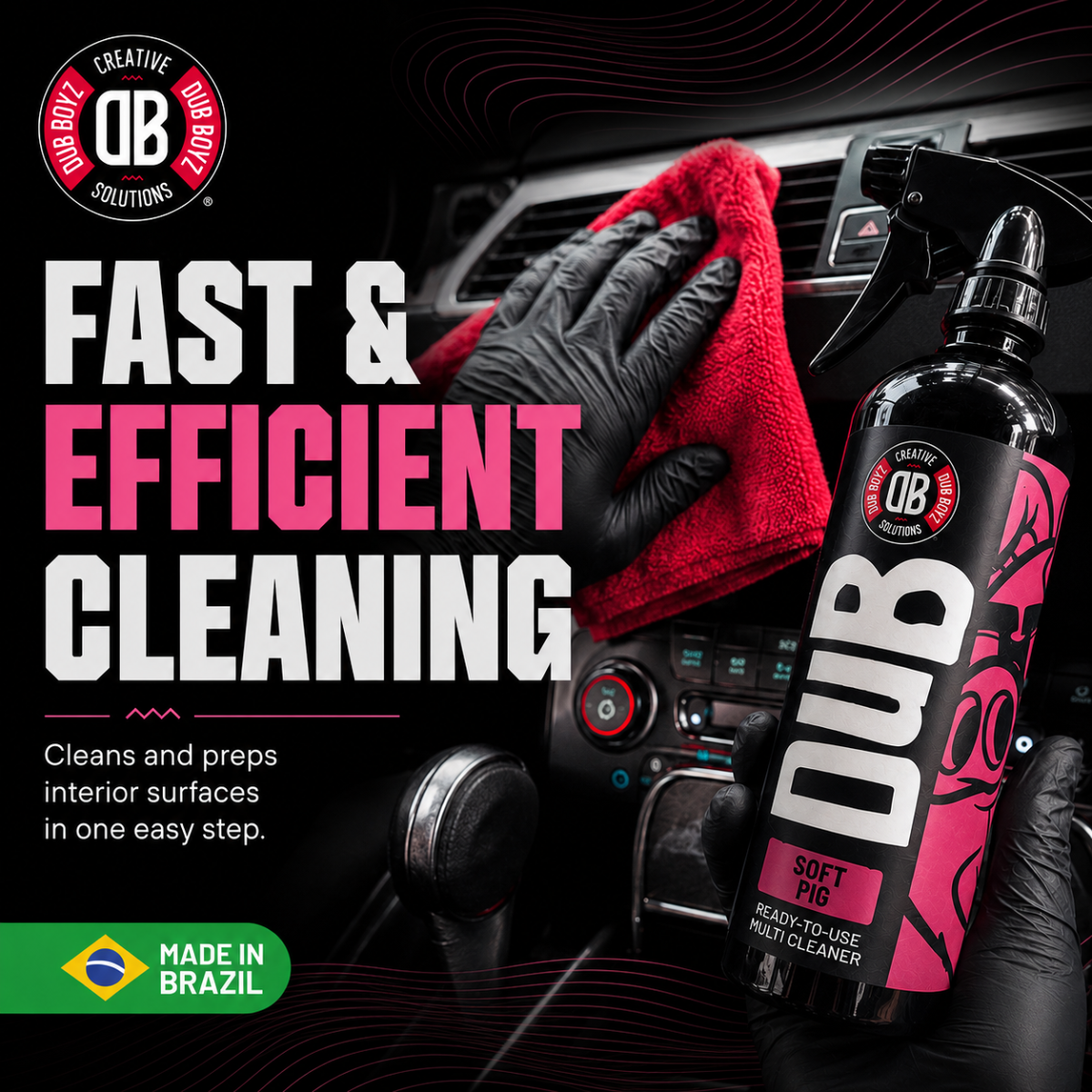 Dub Boyz Soft Pig All-Purpose Car Cleaner Spray – 16 oz
