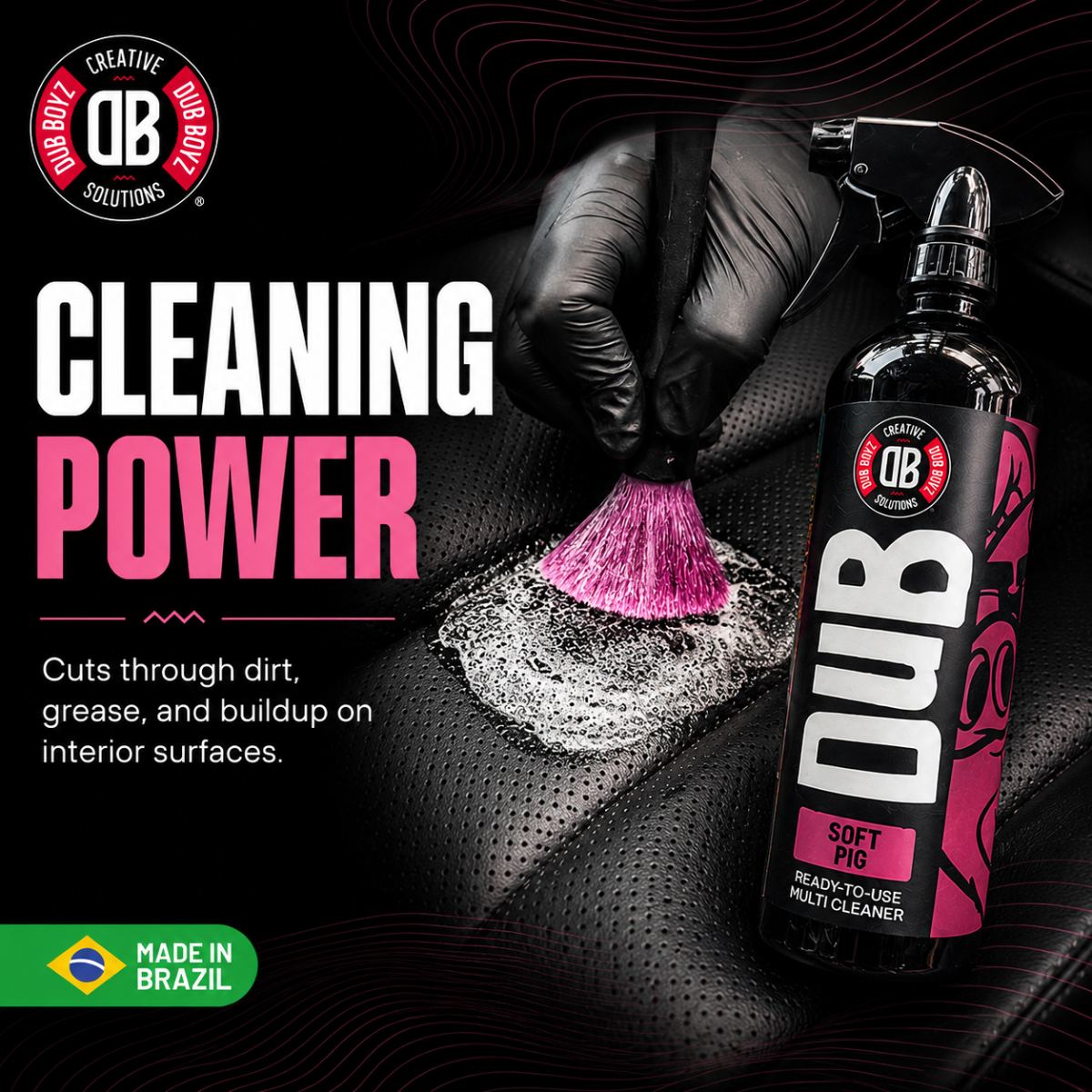Dub Boyz Soft Pig All-Purpose Car Cleaner Spray – 16 oz