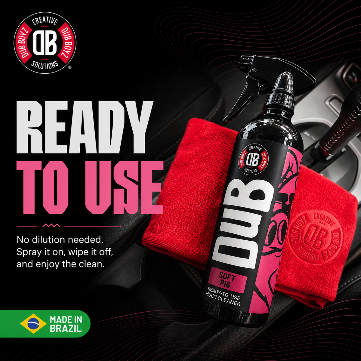 Dub Boyz Soft Pig All-Purpose Car Cleaner Spray – 16 oz