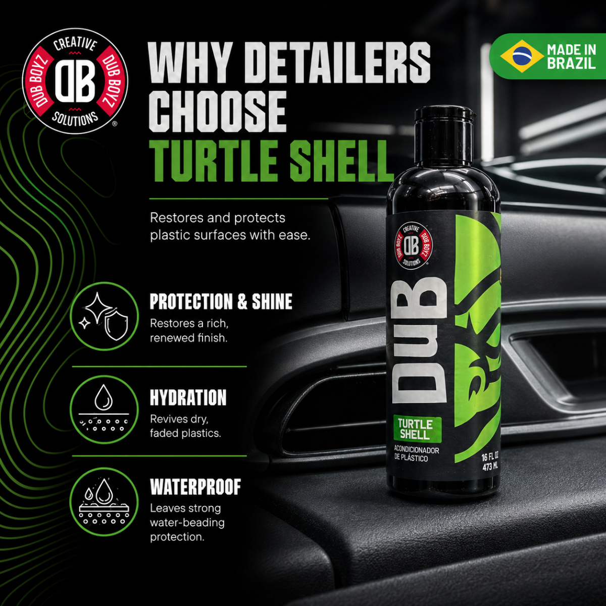 Dub Boyz Turtle Shell Interior Exterior Protectant Dressing – 16 oz