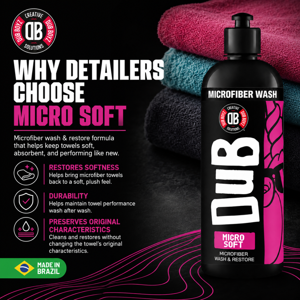 Dub Boyz Micro Soft Microfiber Towel Cleaner – Wash & Restore (16 oz)