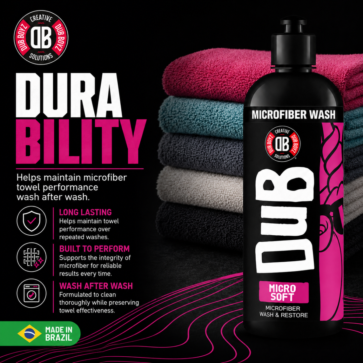 Dub Boyz Micro Soft Microfiber Towel Cleaner – Wash & Restore (16 oz)