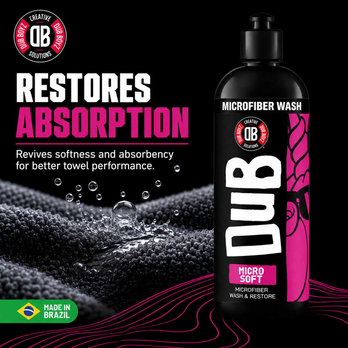Dub Boyz Micro Soft Microfiber Towel Cleaner – Wash & Restore (16 oz)